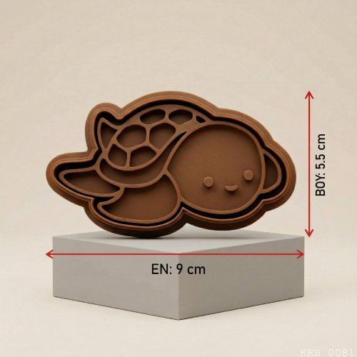 Sevimli Deniz Kaplumbağası Hamur Şekillendirici Kurabiye Ve Oyun Hamuru Kalıbı 9 cm
