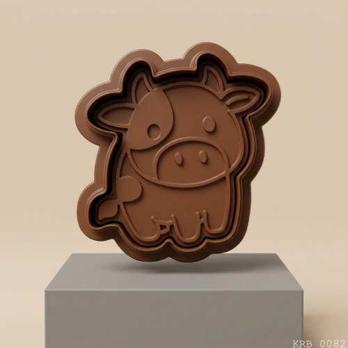 5Li Sevimli İnek Figürlü Hamur Şekillendirici Kurabiye Kalıbı Oyun Hamuru Kalıbı 8 cm