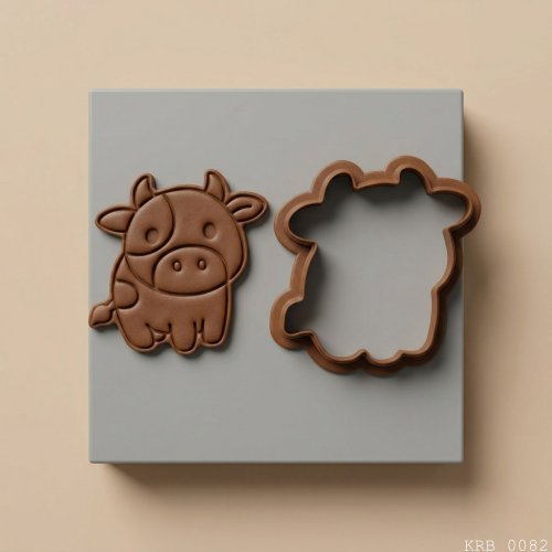 5Li Sevimli İnek Figürlü Hamur Şekillendirici Kurabiye Kalıbı Oyun Hamuru Kalıbı 8 cm