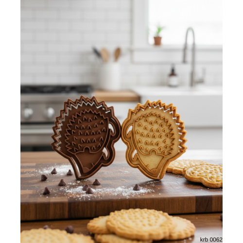 Sevimli Kirpi Figürlü Kurabiye Kalıbı ve Hamur Kesici Şeker ve Oyun Hamuru İçin İki Parça Kalıp