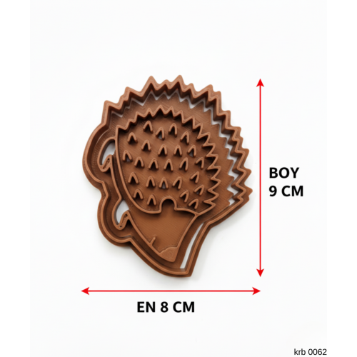Sevimli Kirpi Figürlü Kurabiye Kalıbı ve Hamur Kesici Şeker ve Oyun Hamuru İçin İki Parça Kalıp
