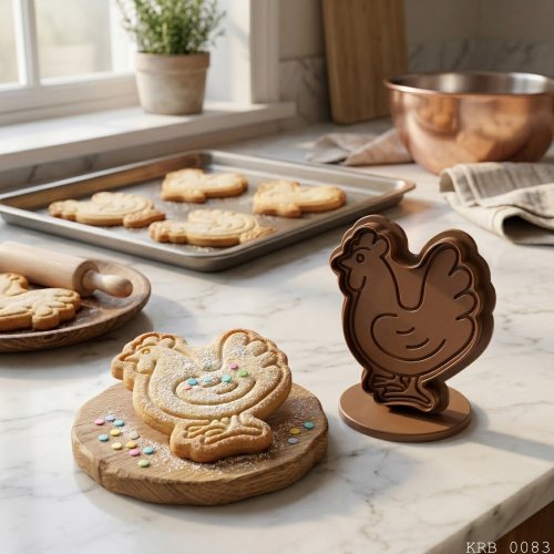 Sevimli Tavuk Figürlü Hamur Şekillendirici Kurabiye Kalıbı Oyun Hamuru Kalıbı 8 cm