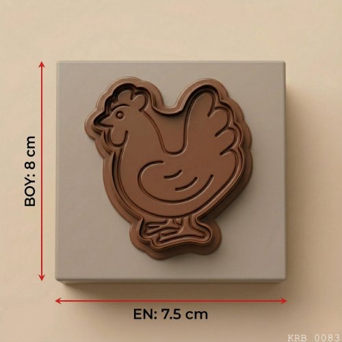 2Li Sevimli Tavuk Figürlü Hamur Şekillendirici Kurabiye Kalıbı Oyun Hamuru Kalıbı 8 cm