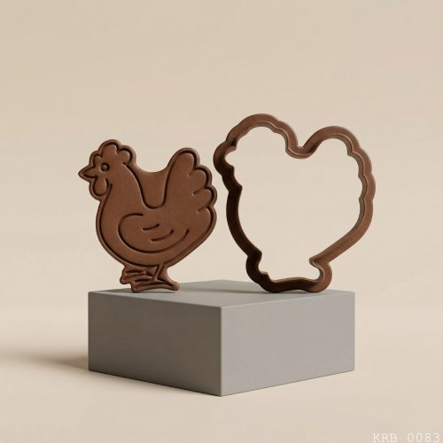 2Li Sevimli Tavuk Figürlü Hamur Şekillendirici Kurabiye Kalıbı Oyun Hamuru Kalıbı 8 cm