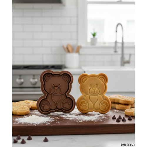 Sevimli Yavru Ayı Figürlü Kurabiye Kalıbı ve Hamur Kesici Şeker Oyun Hamuru İçin İki Parça 