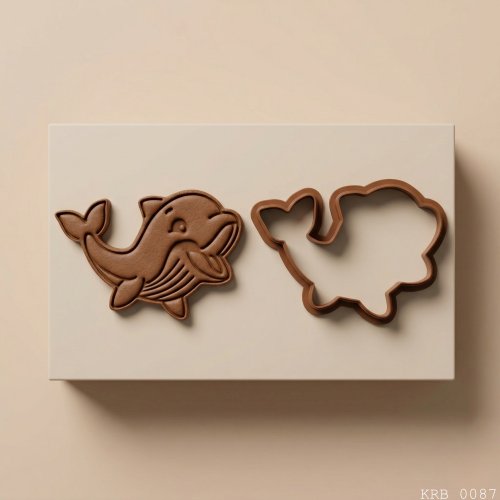 2Li Sevimli Yunus Hamur Şekillendirici Kurabiye Kalıbı Oyun Hamuru Kalıbı 9 cm