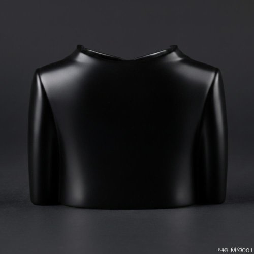 Siyah Ceket Formlu Kravatlı Makyaj Fırçalığı Masaüstü Kozmetik Düzenleyici