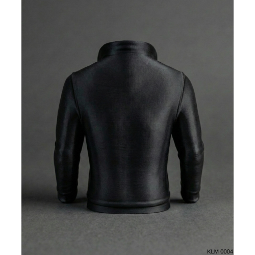 Siyah Fermuarlı Cepli Deri Ceket Formlu Makyaj Fırçalığı Masaüstü Kozmetik Düzenleyici