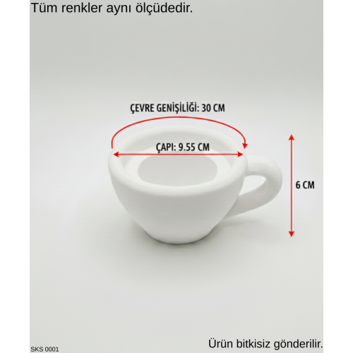 Turuncu Mini Dekoratif Fincan Şeklinde Saksı – 6 Cm Masaüstü & Ofis Dekoru
