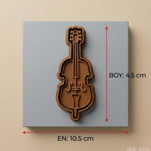 2Li Viyolonsel Figürlü Hamur Şekillendirici Kurabiye Kalıbı Oyun Hamuru Kalıbı 10 5 cm