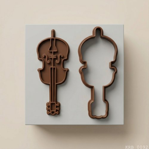 2Li Viyolonsel Figürlü Hamur Şekillendirici Kurabiye Kalıbı Oyun Hamuru Kalıbı 10 5 cm