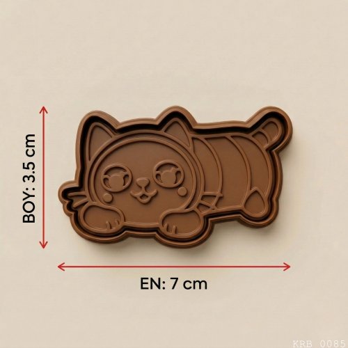 5Li Yatan Sevimli Kedi Hamur Şekillendirici Kurabiye Kalıbı Oyun Hamuru Kalıbı 7 cm