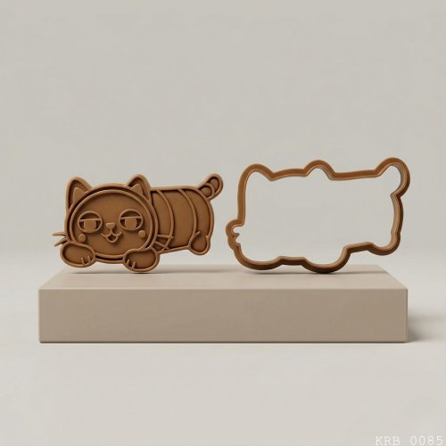 5Li Yatan Sevimli Kedi Hamur Şekillendirici Kurabiye Kalıbı Oyun Hamuru Kalıbı 7 cm