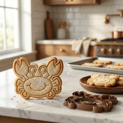 2Li Yengeç Figürlü Hamur Şekillendirici Kurabiye Kalıbı Oyun Hamuru Kalıbı 9 cm