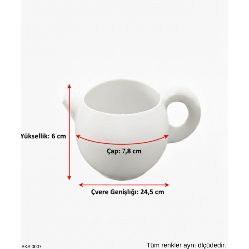 Yeşil Çaydanlık Şeklinde Mini Dekoratif Saksı 6 Cm Masa Üstü Ofis Dekoru