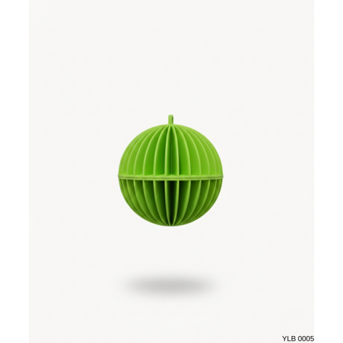 Yeşil Dikey Çizgili Yuvarlak Dekoratif Yılbaşı Süsü