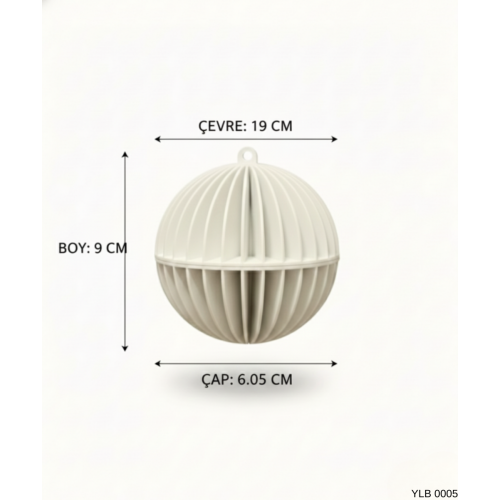 Yeşil Dikey Çizgili Yuvarlak Dekoratif Yılbaşı Süsü