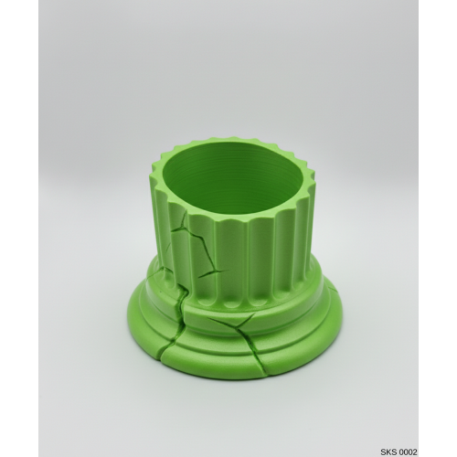 Yeşil Klasik Sütun Form Mini Dekoratif Saksı 7 Cm Masa Ustu Ofis Dekoru